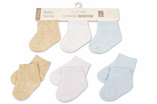 BOYS BABY SOCKS PACK OF 3 | NURSERY TIME