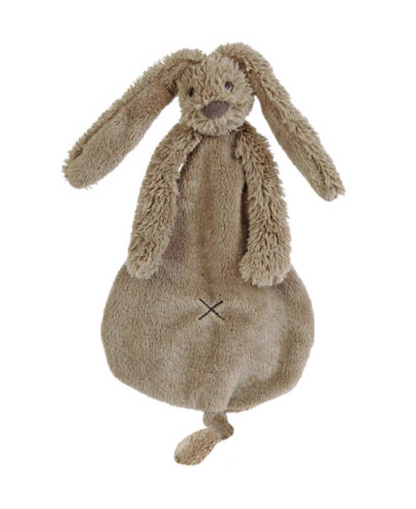 Plush toy rabbit. RICHIE RABBIT SUPER SOFT TUTTLE COMFORTER - CLAY | HAPPY HORSE