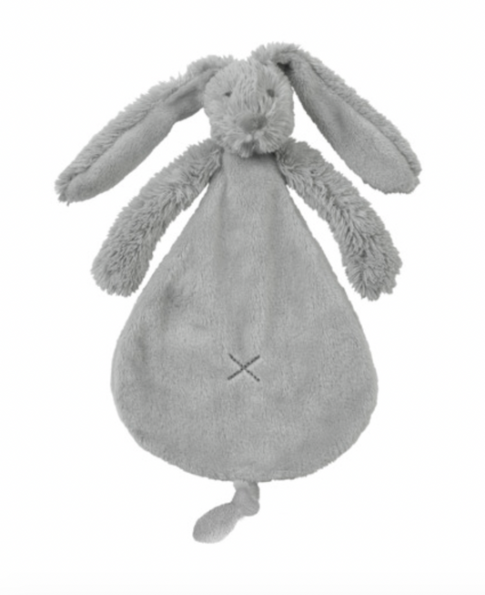 Grey plush bunny toy. RICHIE RABBIT SUPER SOFT TUTTLE COMFORTER - GREY | HAPPY HORSE