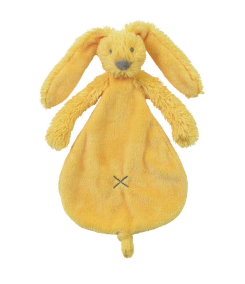 Yellow plush bunny toy. RICHIE RABBIT SUPER SOFT TUTTLE COMFORTER - YELLOW | HAPPY HORSE 