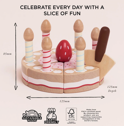 SLICEABLE TOY BIRTHDAY CAKE & CANDLES | LE TOY VAN