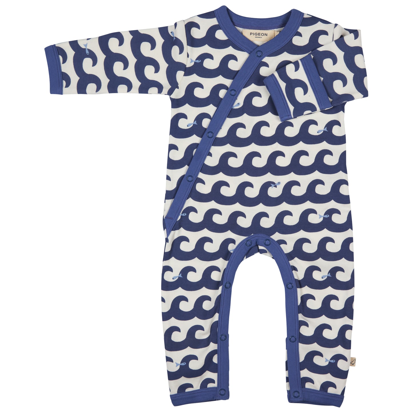 ORGANIC COTTON SLEEPSUIT - WAVE, 0-12 MONTHS