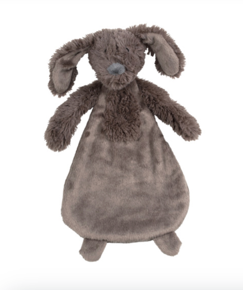Plush toy dog with a soft texture. SUPER SOFT TUTTLE COMFORTER - DOG JAX | HAPPY HORSE