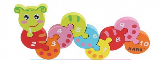 WOODEN CATERPILLAR NUMBER PUZZLE