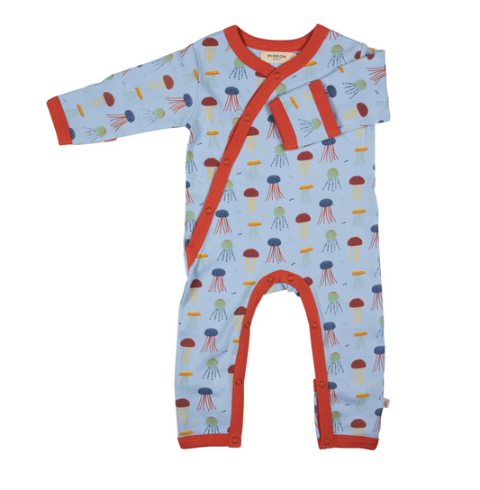 ORGANIC COTTON SLEEPSUIT - JELLYFISH, 0-12 MONTHS