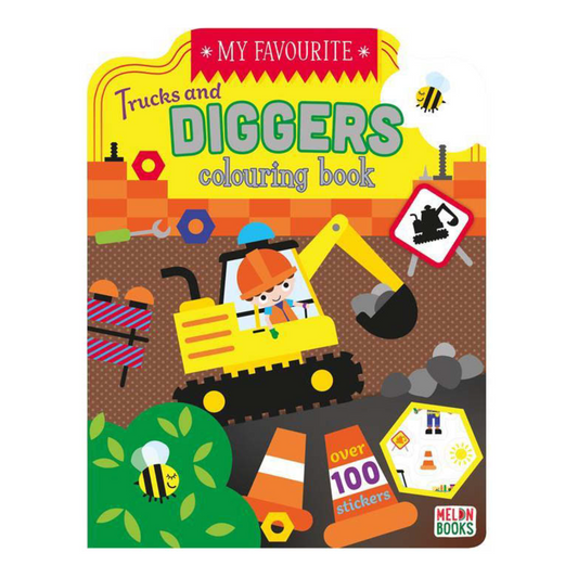 TRUCKS & DIGGERS COLOURING & STICKER BOOK