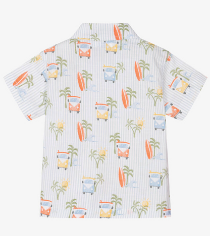 MAYORAL BLUE VAN SHORT SLEEVE COTTON SHIRT