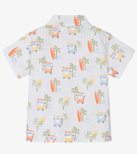 MAYORAL BLUE VAN SHORT SLEEVE COTTON SHIRT