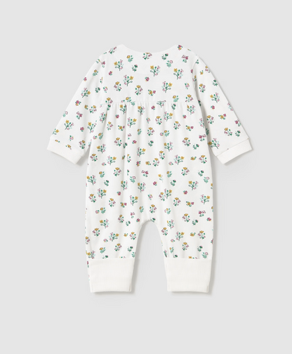 MAYORAL NEWBORN GIRL FLORAL SLEEPSUIT WITH FOOT COVERS