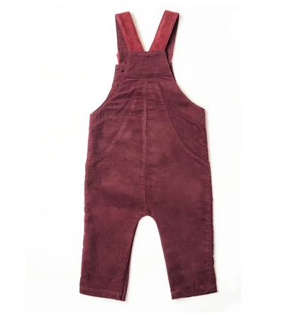 BURGUNDY BUTTON CORD DUNGAREES