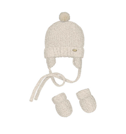 MAYORAL HAT & MITTEN SET - CREAM