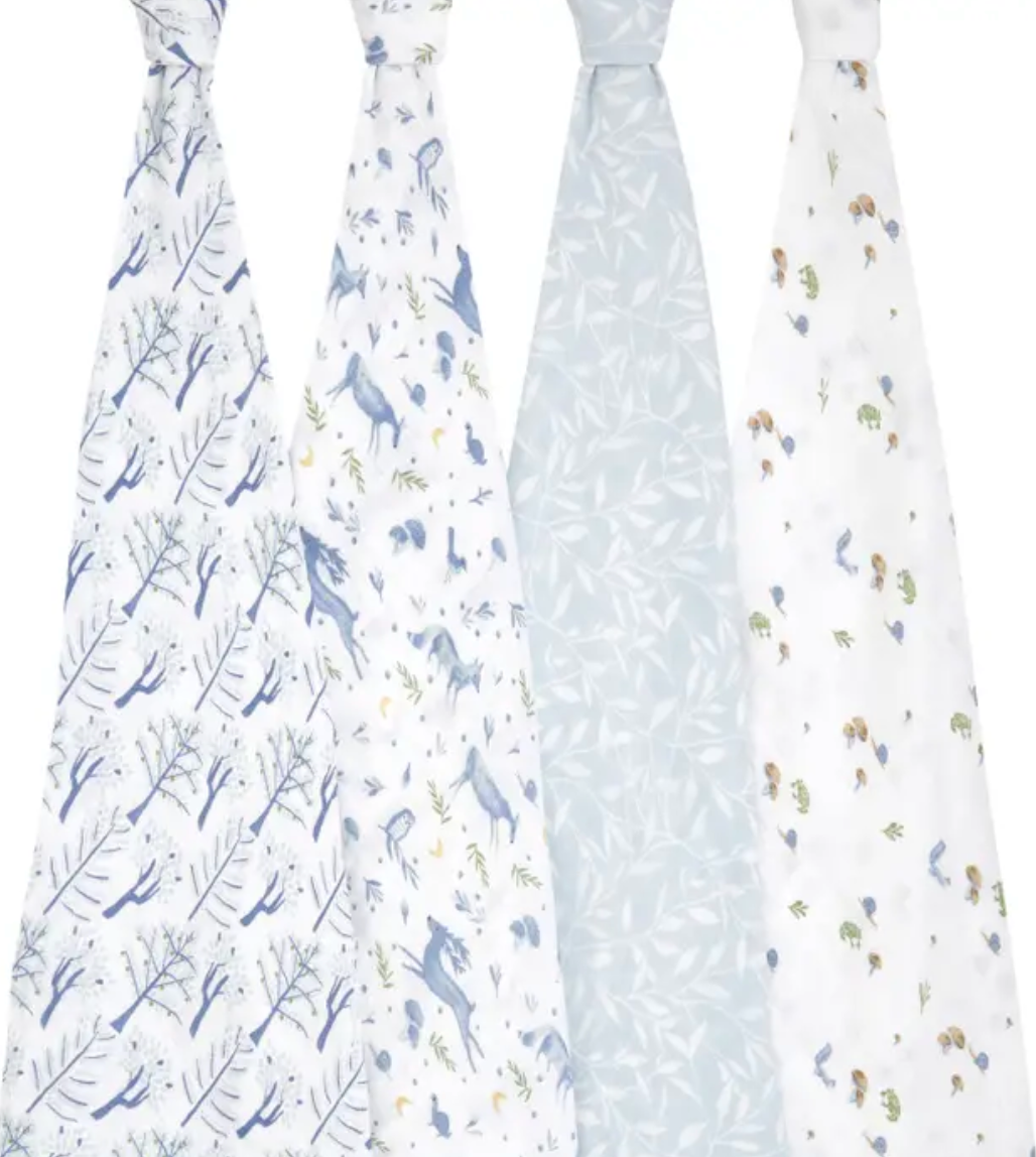 ADEN + ANAIS 4 PACK ORGANIC COTTON SWADDLES - OUTDOORS