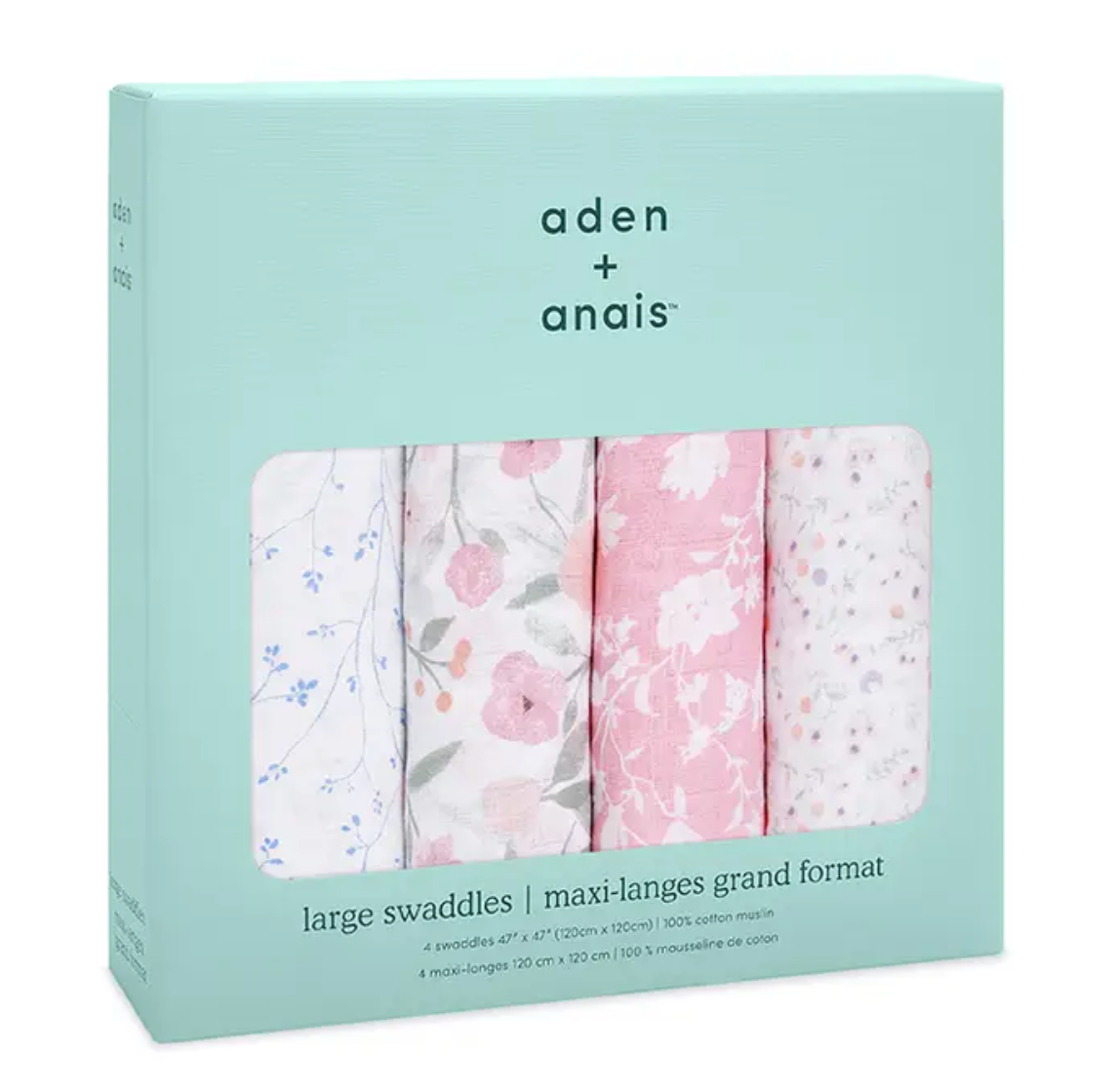 ADEN + ANAIS COTTON SWADDLE 4 PACK - MA FLEUR