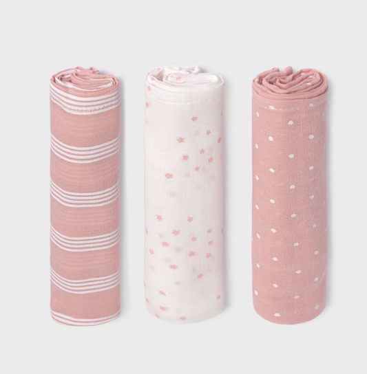 MAYORAL 3 PACK MUSLIN SET - MISTY PINK