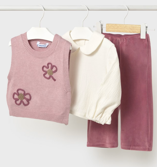 MAYORAL GIRLS 3 PIECE SWEATER VEST SET