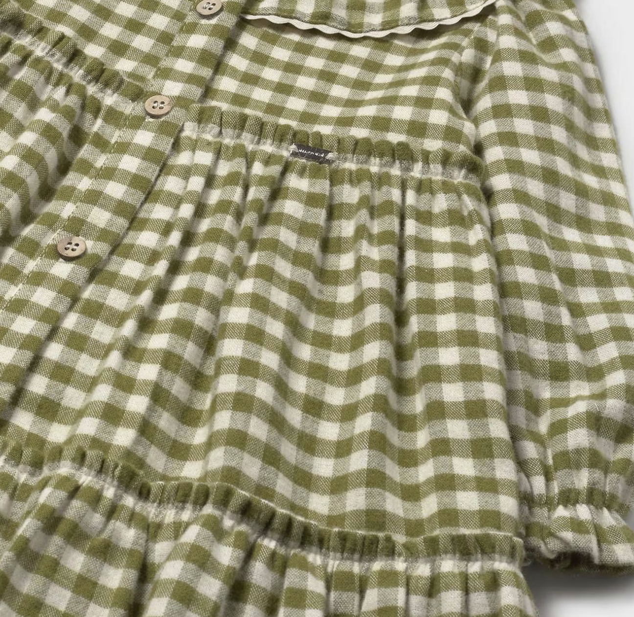 MAYORAL GIRLS GINGHAM DRESS - OLIVE