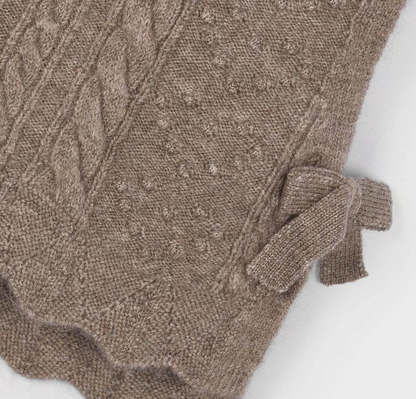 MAYORAL NEUTRAL KNITTED SWEATER VEST WITH BOWS