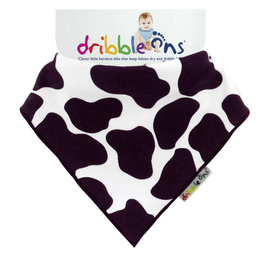 DRIBBLE ONS BIB - COW PRINT