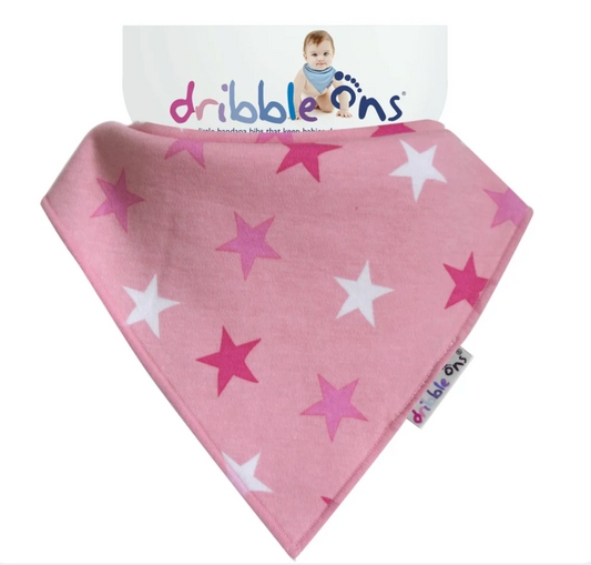 DRIBBLE ONS BIB - PINK STAR