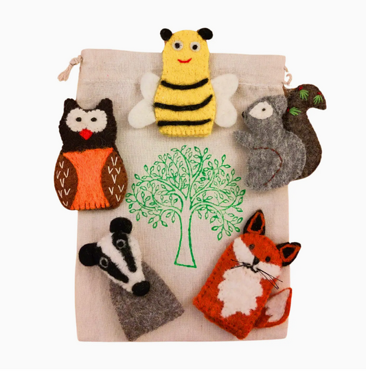 WOODLAND FINGER PUPPETS WITH BAG
