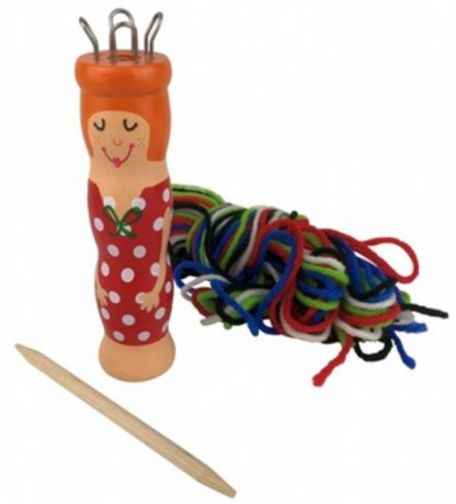 WOODEN KNITTING DOLL