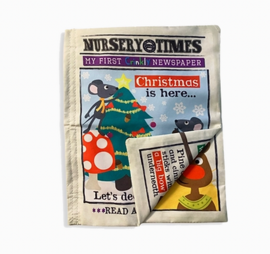 NURSERY TIMES CRINKLY NEWSPAPER - CHRISTMAS MICE