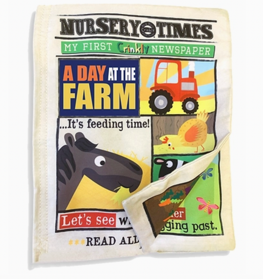 NURSERY TIMES CRINKLY NEWSPAPER - FARM ANIMALS