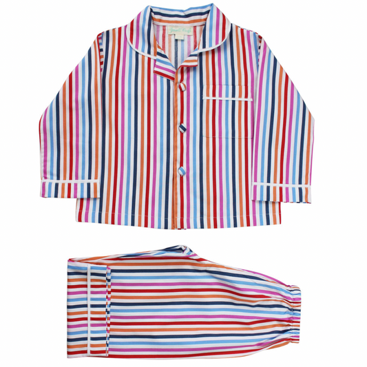 CHILDREN'S MULTI-COLOURED STRIPE PYJAMAS