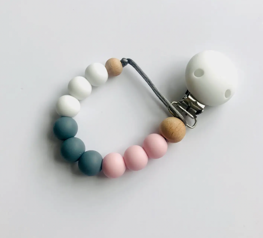 DUMMY CLIPS - SOFT PINK, GREY & WHITE