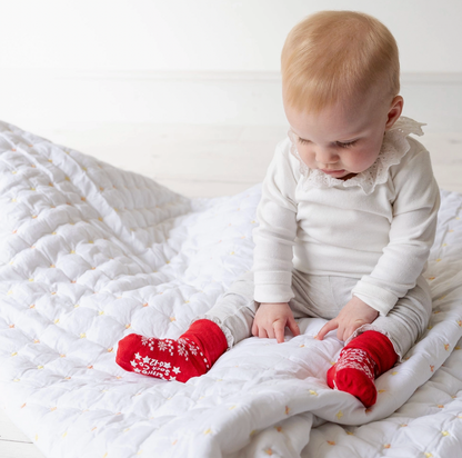 SNOWFLAKE NON-SLIP STAY-ON SOCKS IN A FUN BAG