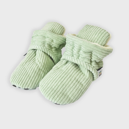 STAY-ON, NON-SLIP BOOTIE - PISTACHIO CORDUROY