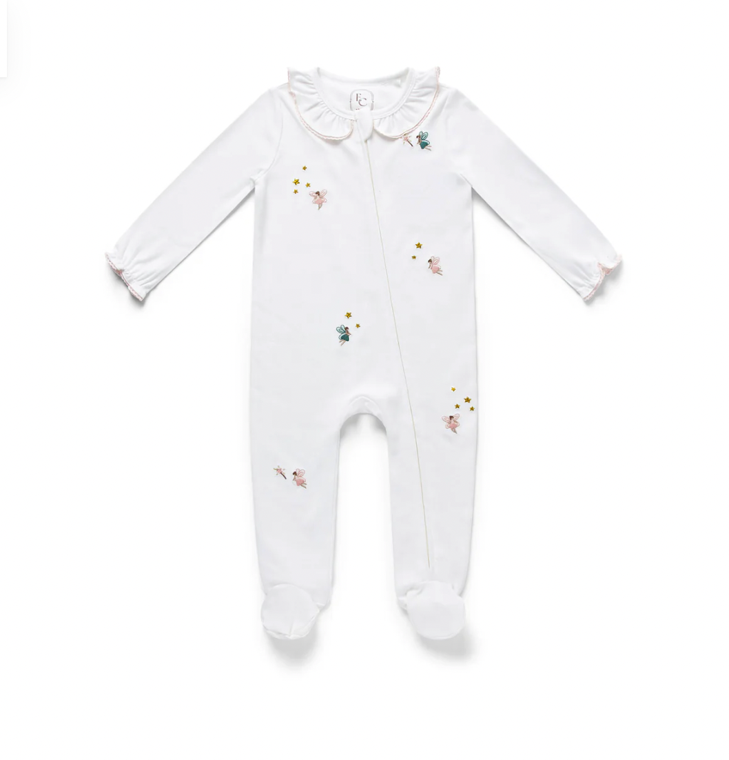 FAIRY EMBROIDERED SLEEPSUIT
