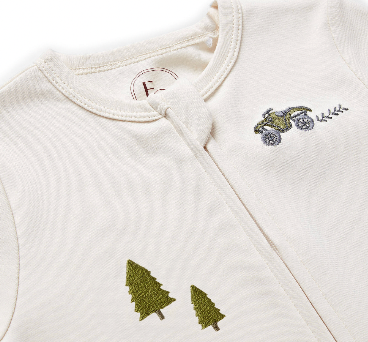 TRACTOR EMBROIDERED SLEEPSUIT
