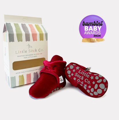 STAY-ON, NON-SLIP BOOTIE - RED VELVET