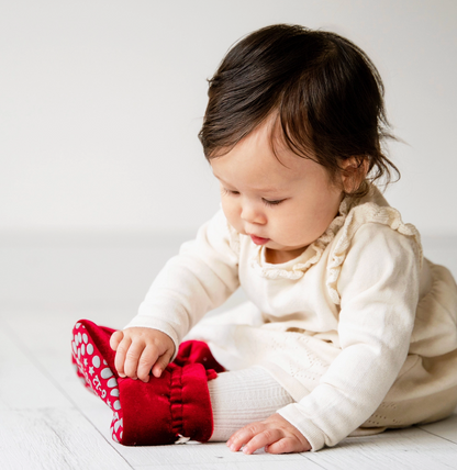 STAY-ON, NON-SLIP BOOTIE - RED VELVET