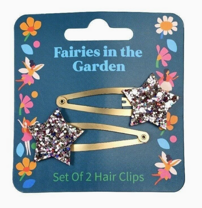 GLITTER STAR HAIR CLIPS - SET OF 2 | REX LONDON