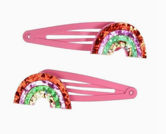 GLITTER RAINBOW HAIR CLIPS - SET OF 2 | REX LONDON