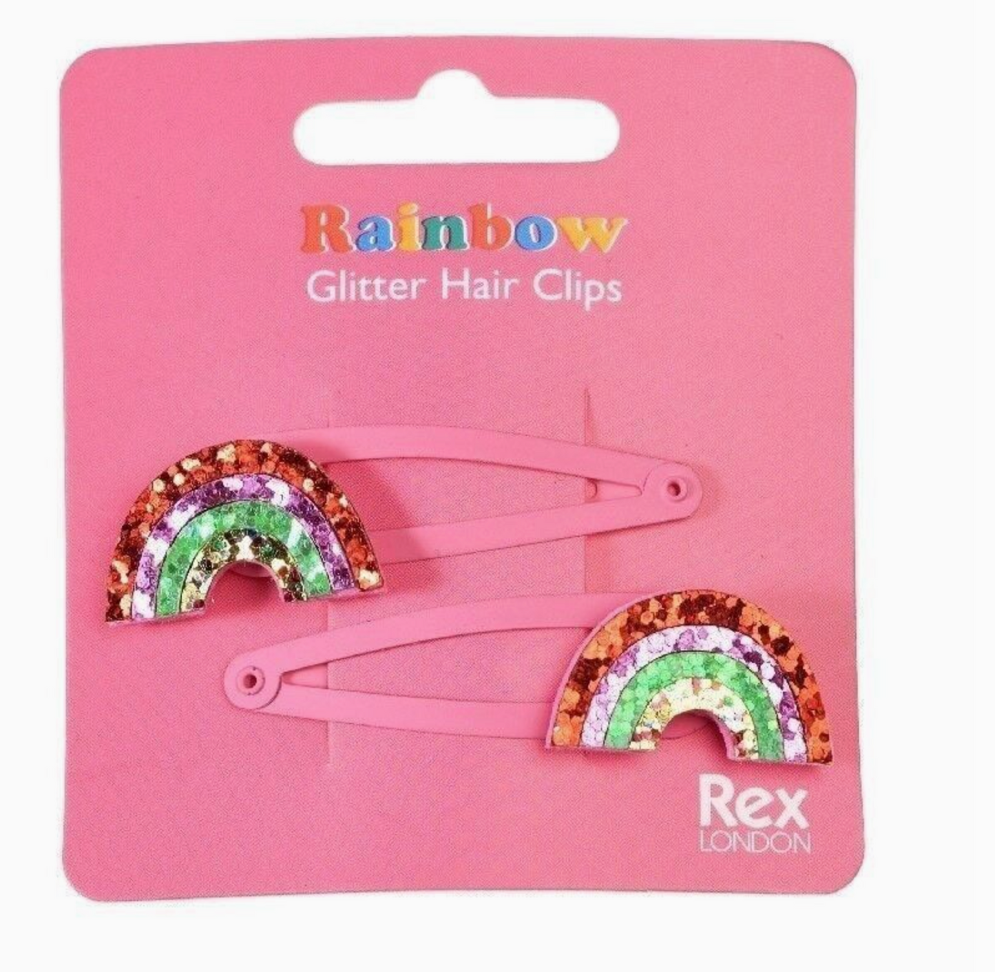 GLITTER RAINBOW HAIR CLIPS - SET OF 2 | REX LONDON
