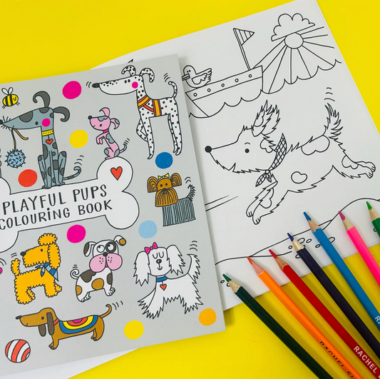 PLAYFUL PUPS COLOURING BOOK | RACHEL ELLEN