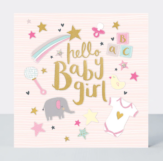 PEONY - BABY GIRL NEW BABY CARD | RACHEL ELLEN