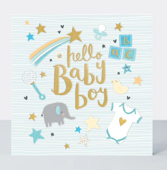 PEONY - BABY BOY NEW BABY CARD | RACHEL ELLEN