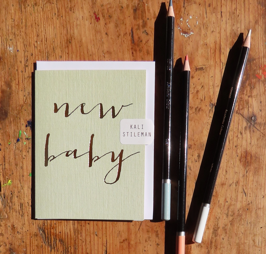 MINI GOLD FOILED NEW BABY CARD | KALI STILEMAN