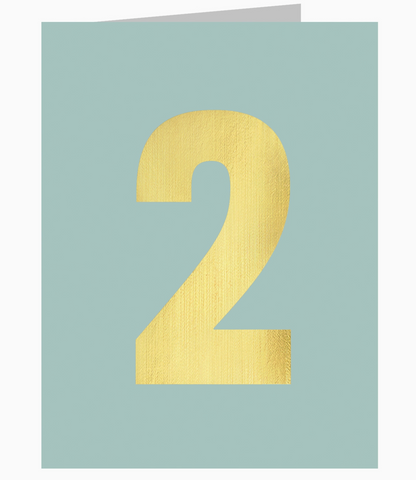 MINI GOLD FOILED TWO CARD - SOFT BLUE | KALI STILEMAN