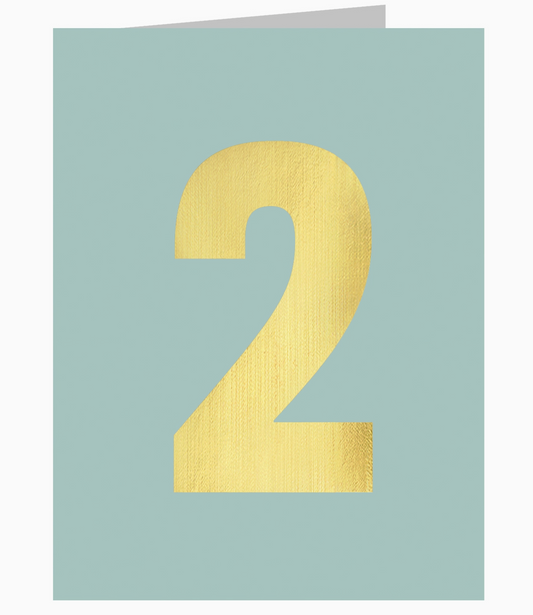 MINI GOLD FOILED TWO CARD - SOFT BLUE | KALI STILEMAN