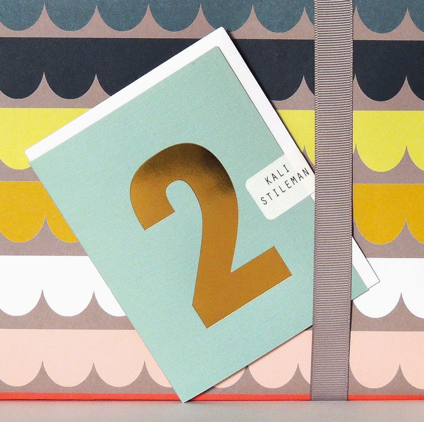 MINI GOLD FOILED TWO CARD - SOFT BLUE | KALI STILEMAN