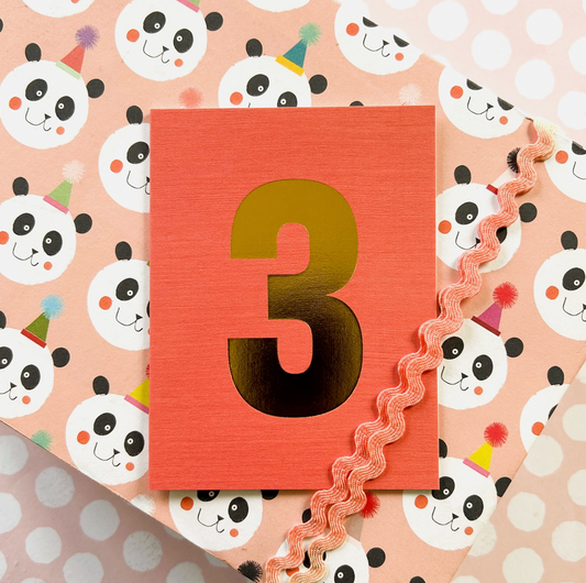 MINI GOLD FOILED THREE CARD - BLUSH | KALI STILEMAN