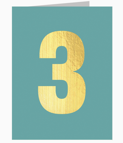 MINI GOLD FOILED THREE CARD - TURQUOISE | KALI STILEMAN