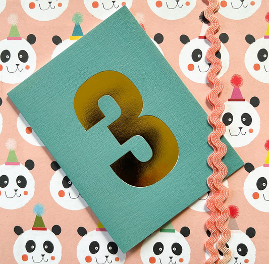 MINI GOLD FOILED THREE CARD - TURQUOISE | KALI STILEMAN