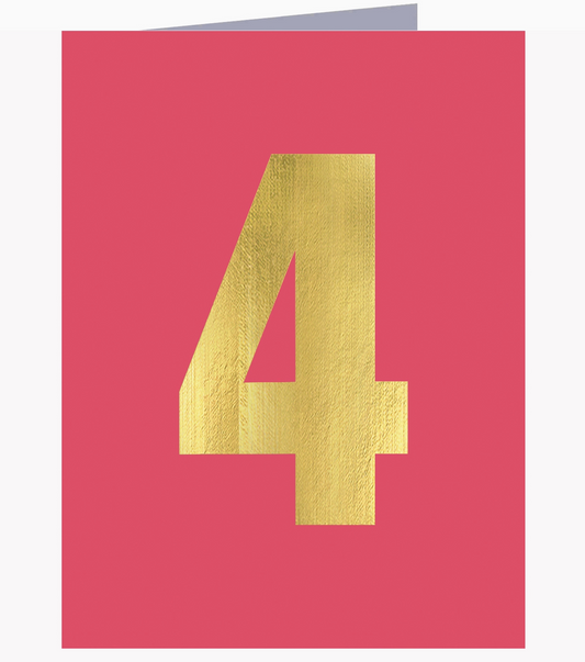 MINI GOLD FOILED FOUR CARD - FUCHSIA PINK | KALI STILEMAN
