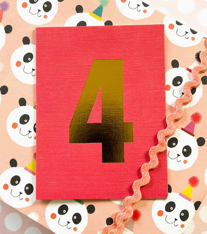 MINI GOLD FOILED FOUR CARD - FUCHSIA PINK | KALI STILEMAN